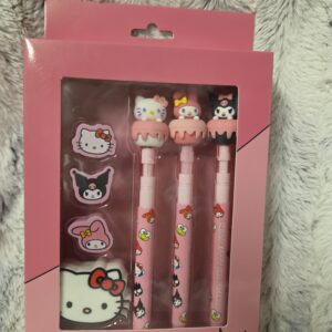 Pack de stylo et gommes hello kitty